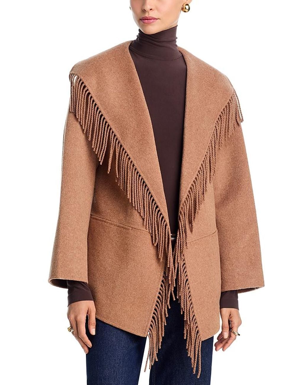 Jonathan Simkhai Brown Rowen Fringe Jacket