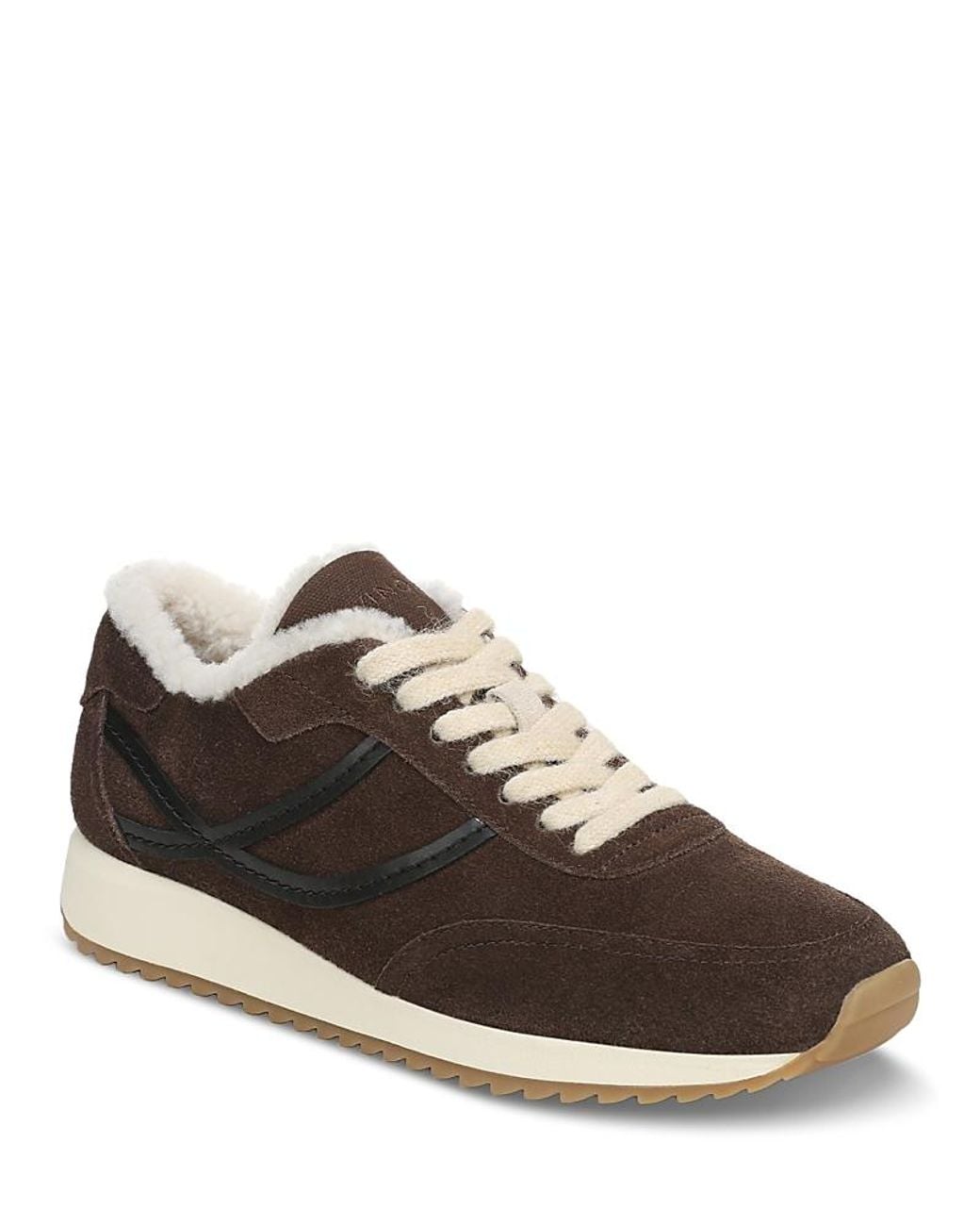 Vince Brown Suede & Shearling Sneakers