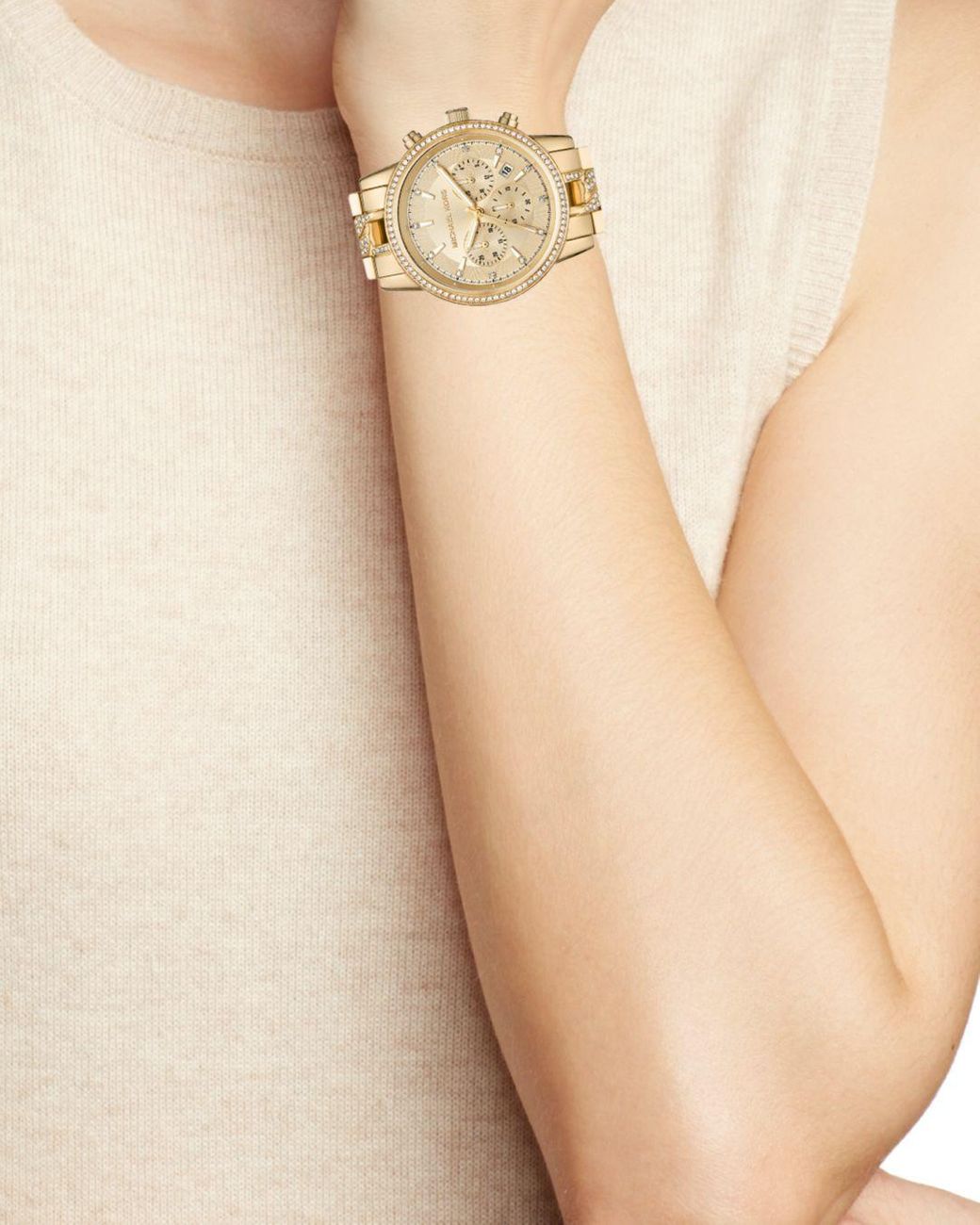 Michael Kors Oversized Ritz Pavé Gold 