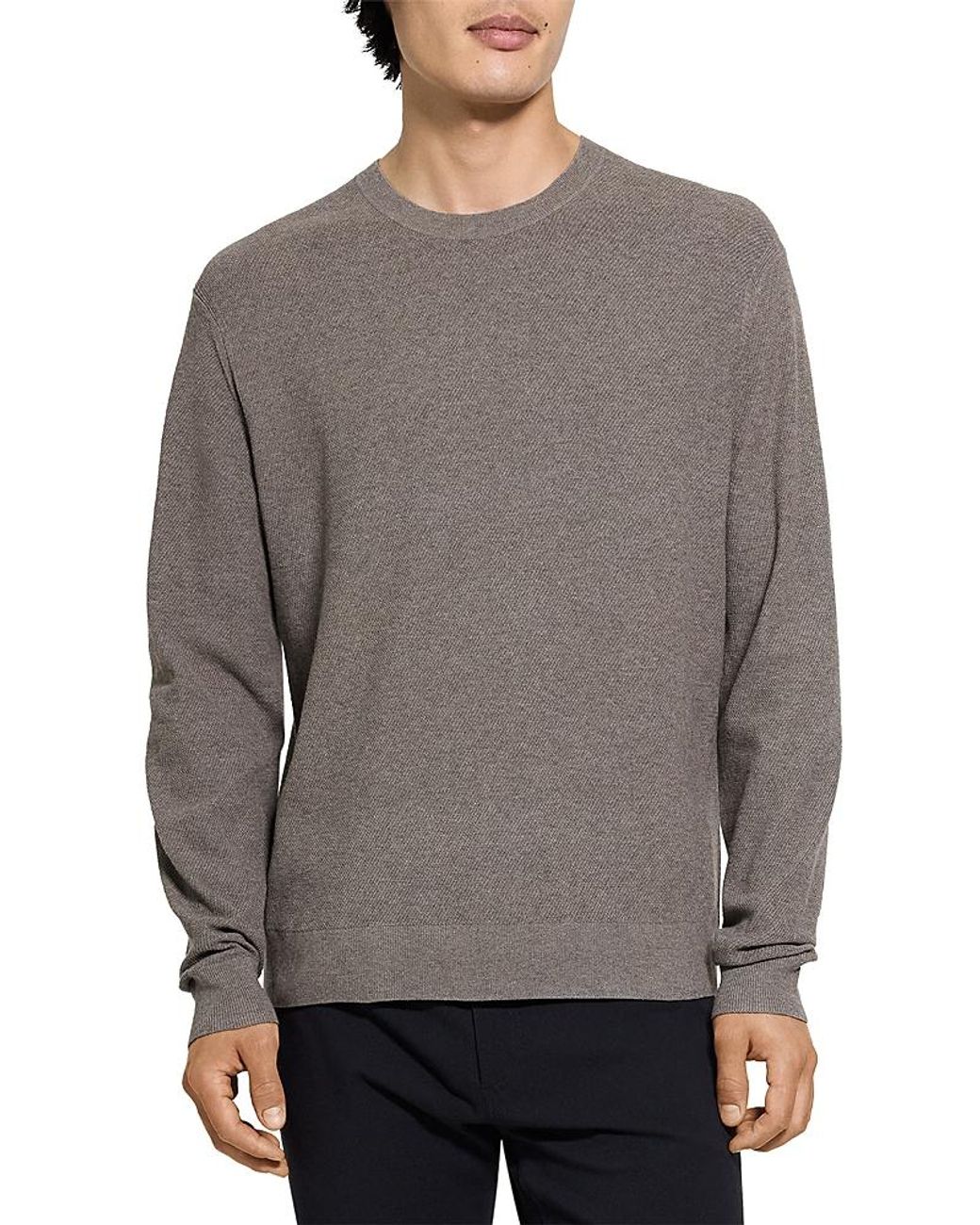 Theory Gray Riland Crewneck Sweater for men