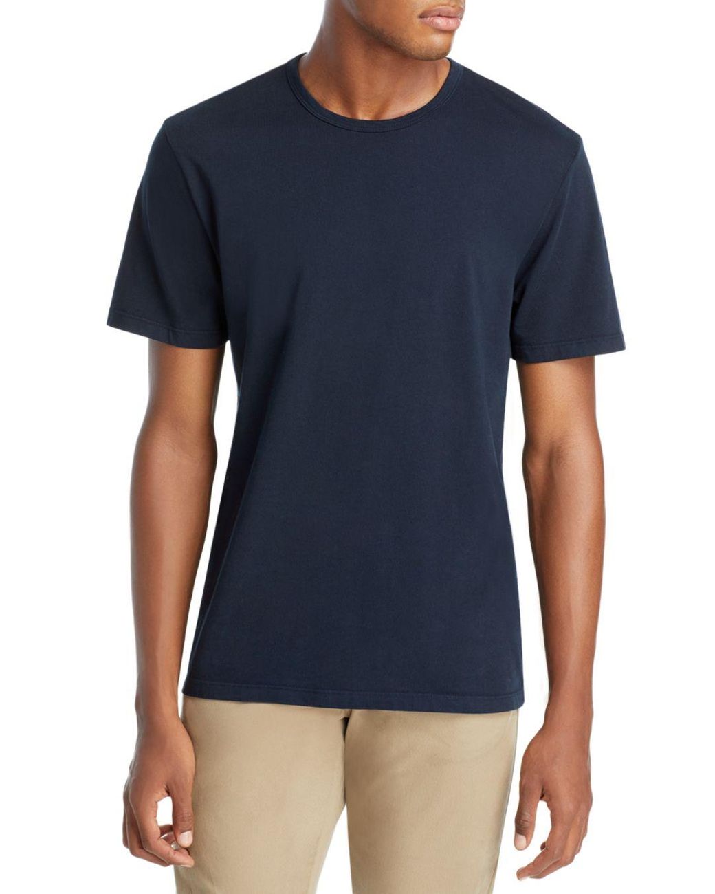 Vince Cotton Garment Dyed Crewneck Tee in Blue for Men - Lyst