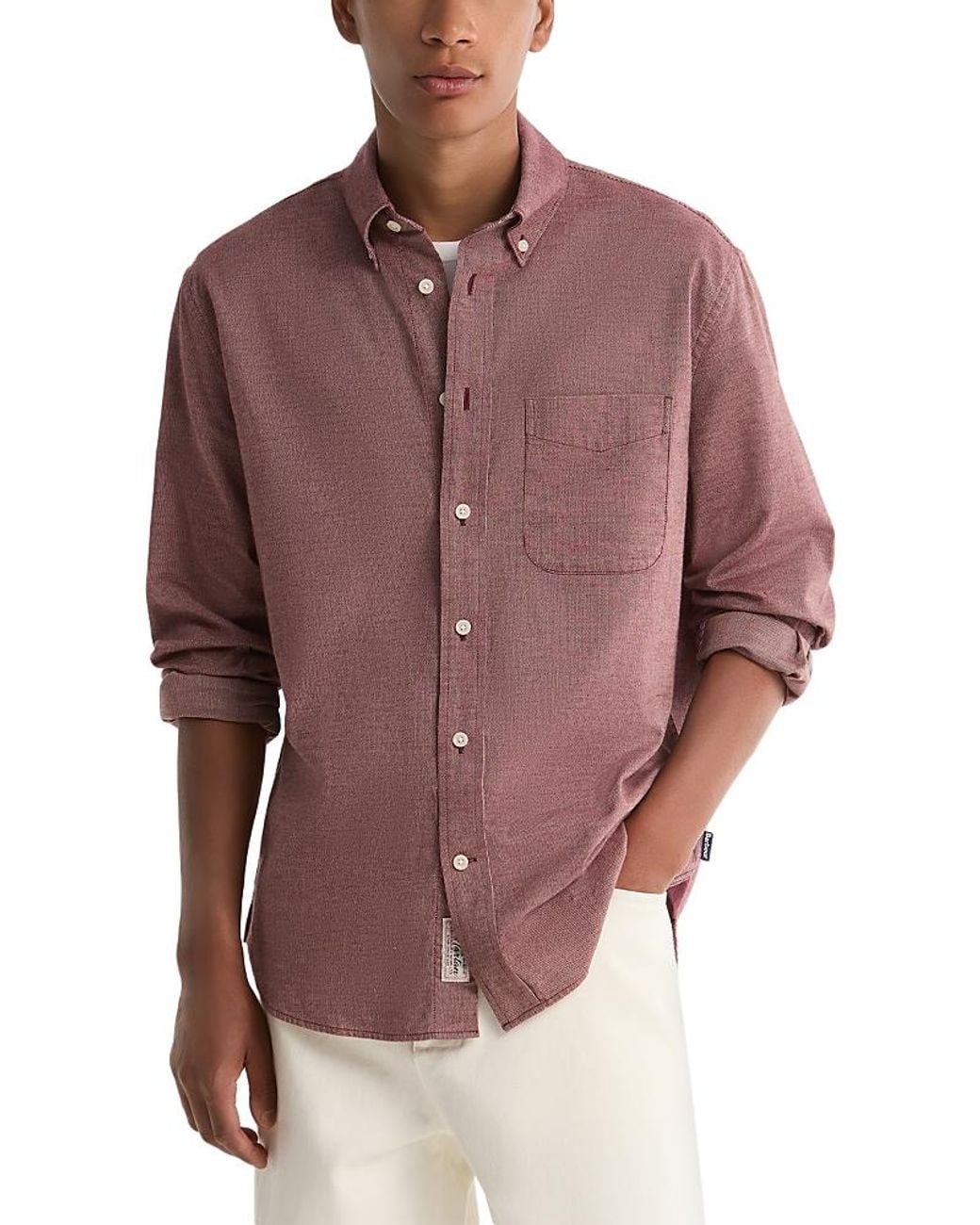 Barbour Woven Nevis Authentic Textured Shirt in Purple for Men | Lyst