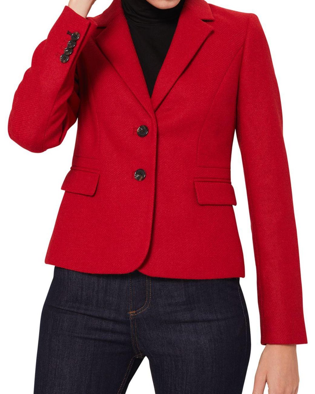 Hobbs Hackness Wool Blazer in Red Lyst