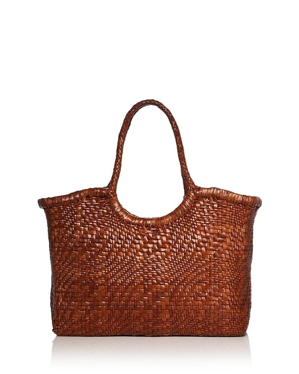 Dragon Diffusion Brown Nantucket Optical Woven Leather Tote