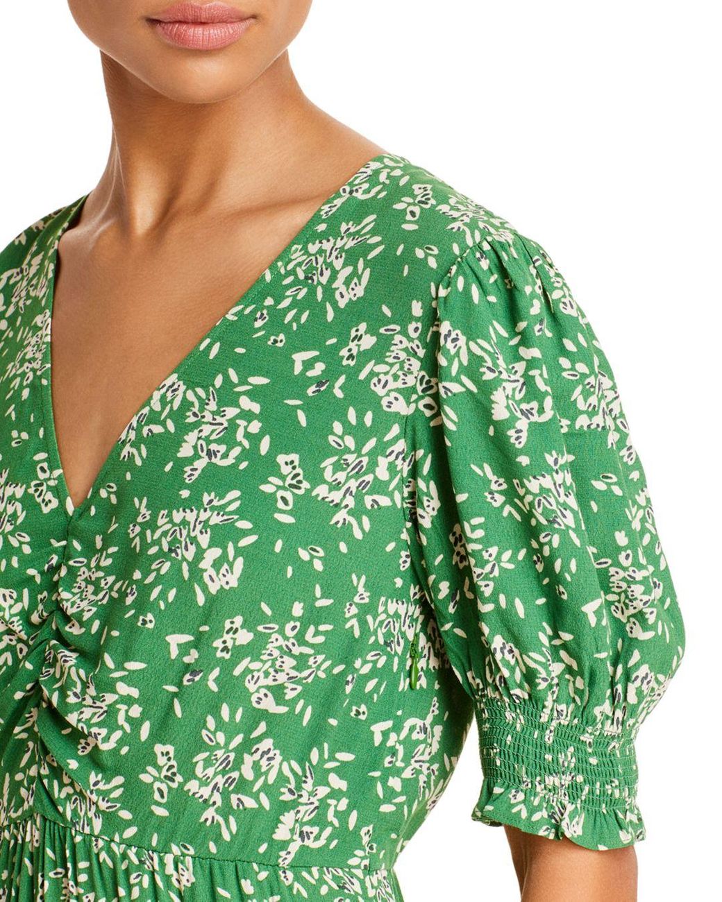 Ba&sh Vika Ruffled Midi Dress in Green | Lyst Canada