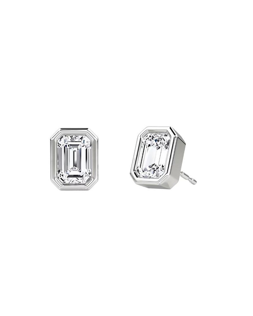 Vrai Metallic Bezel Solitaire Stud Earrings