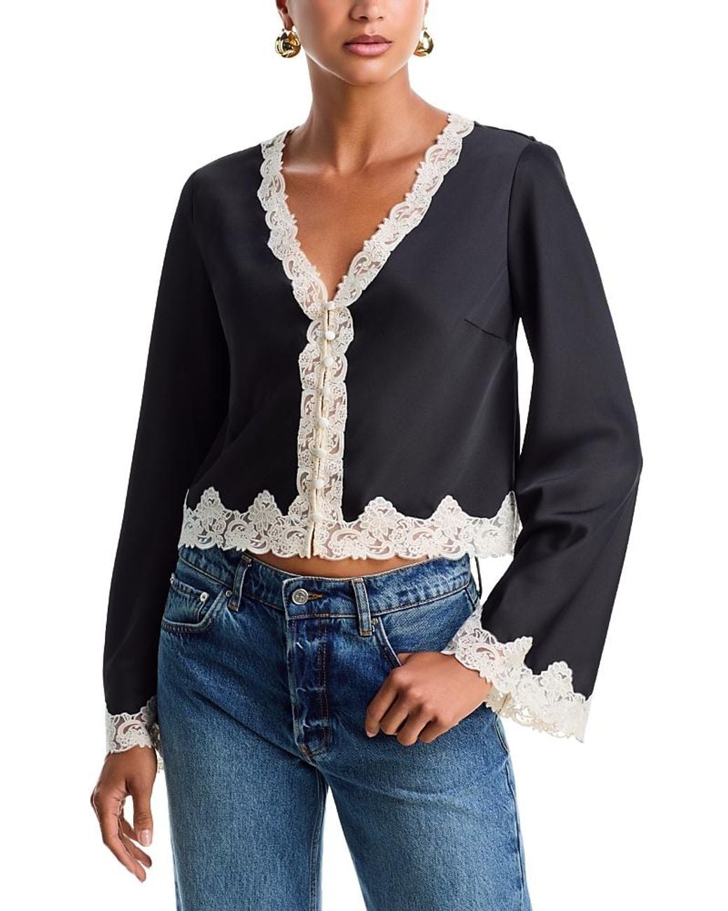LoveShackFancy Blue Fioretta Top