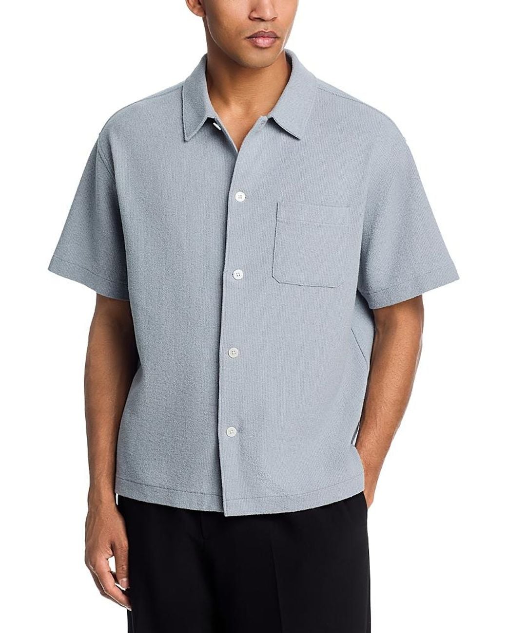 FRAME Gray Textured Button Down Shirt for men