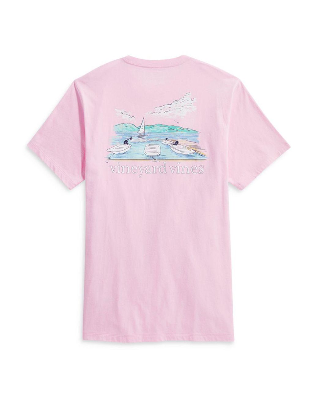 Vineyard Vines Boat Dock Cotton Logo Graphic Pocket Tee in Pink Cloud ...