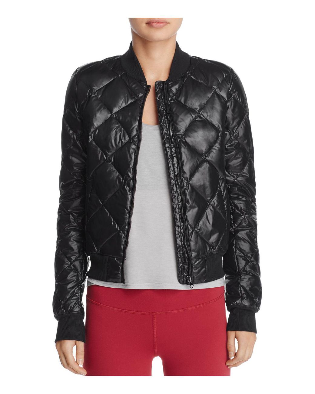 Alo Yoga Idol Quilted Bomber Jacket in Black | Lyst