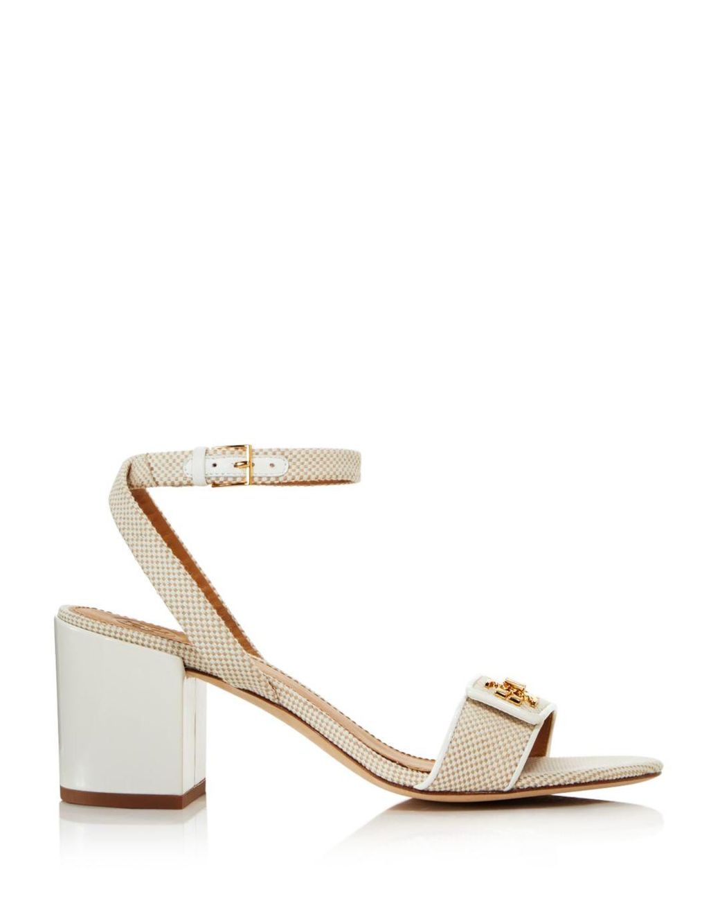 Tory Burch Kira Canvas And Leather Sandals in Natural | Lyst