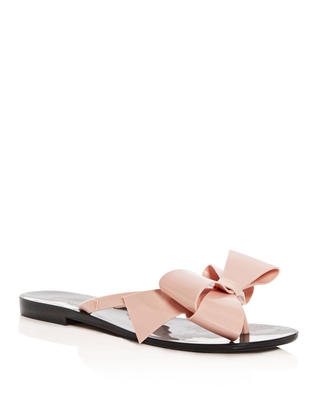melissa black bow flip flops