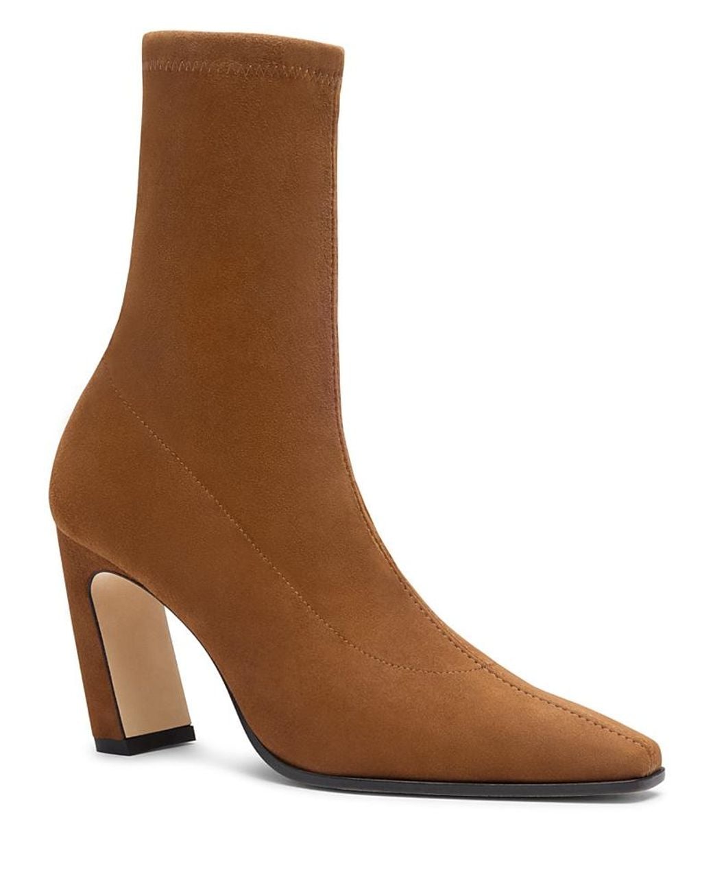 Stuart Weitzman Brown Stassi Stretch Suede Ankle Boots