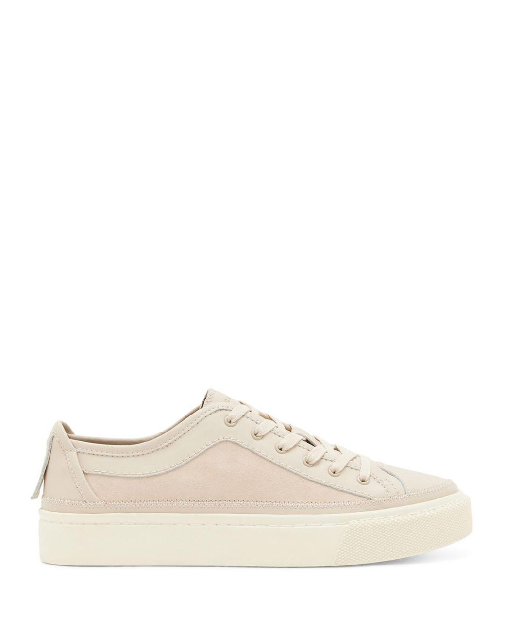 AllSaints Milla Lace Up Low Top Sneakers in Natural | Lyst