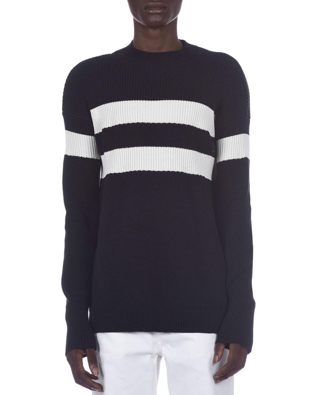 Marni Cotton Chunky Rib Knit Striped Sweater in Black for Men - Lyst