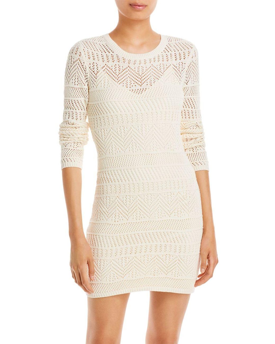 Rag & Bone Renee Pointelle Sweater Mini Dress in White | Lyst