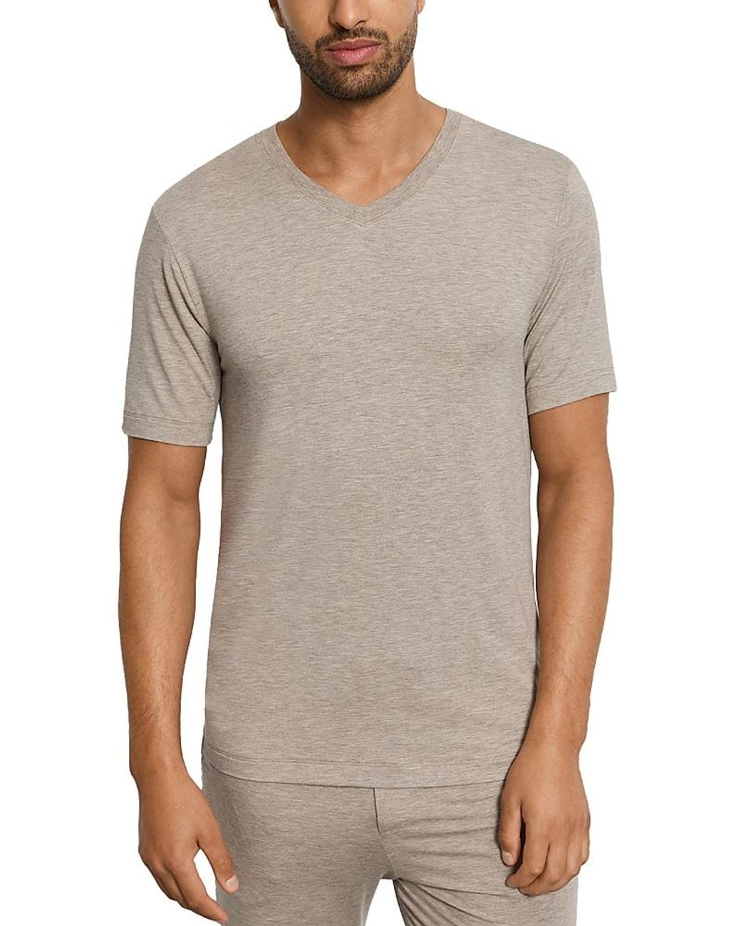 Hanro Gray Lounge V-Neck Tee for men