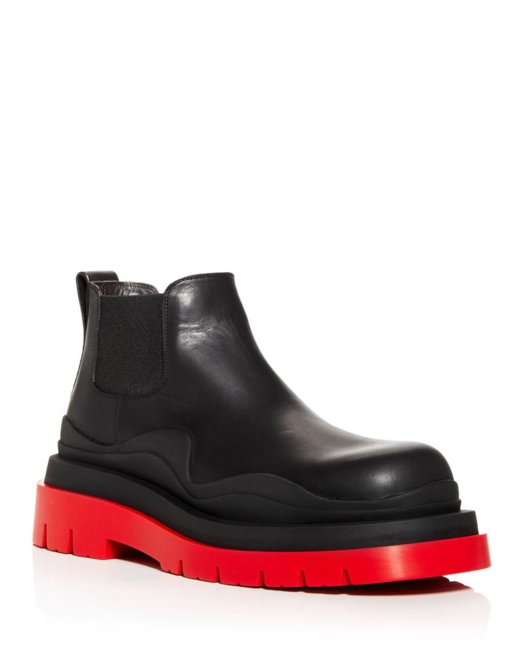 Bottega Leather Men's Platform Chelsea Boots in Black for Men Lyst