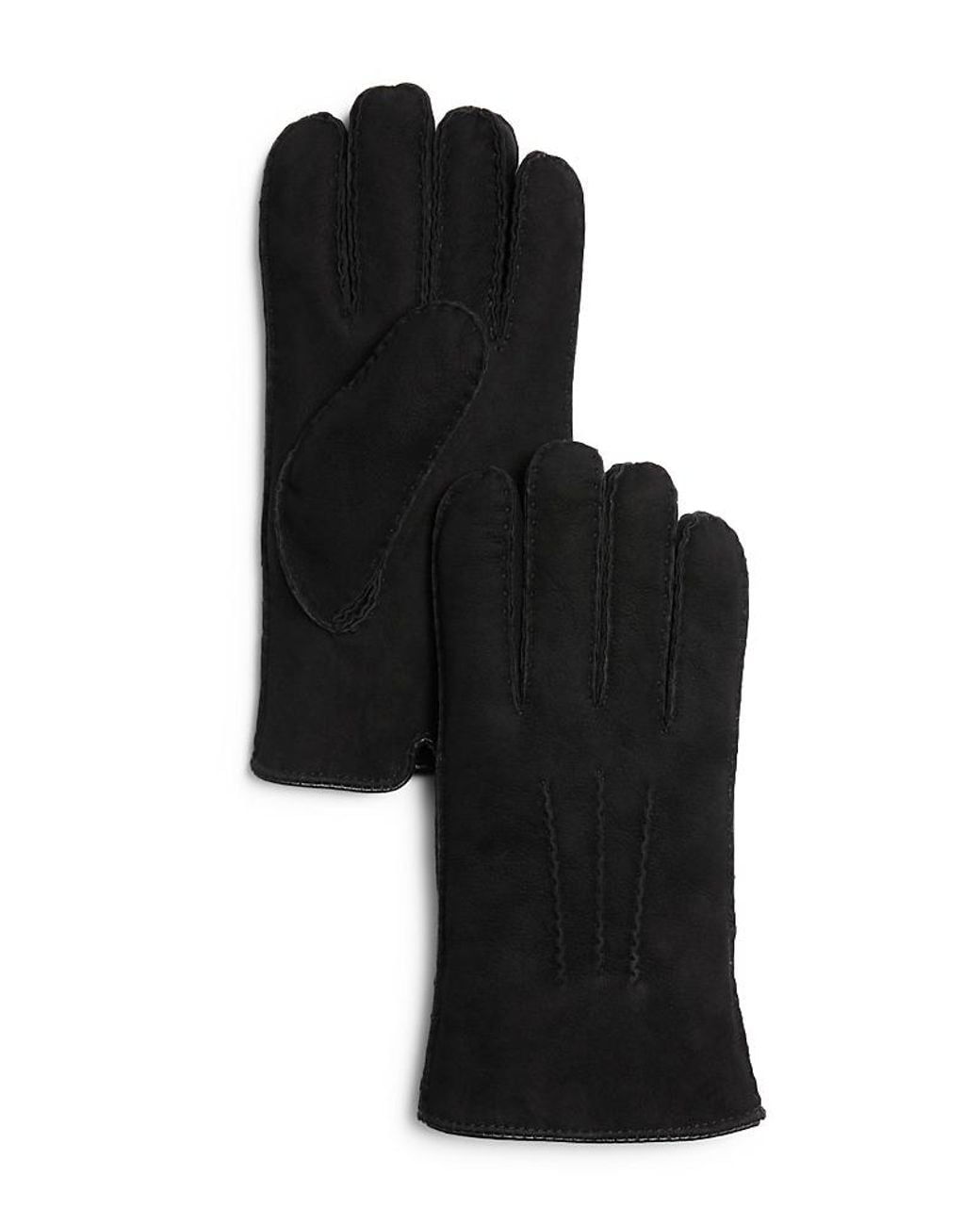 Bloomingdale's Black Labonia Suede & Shearling Gloves for men
