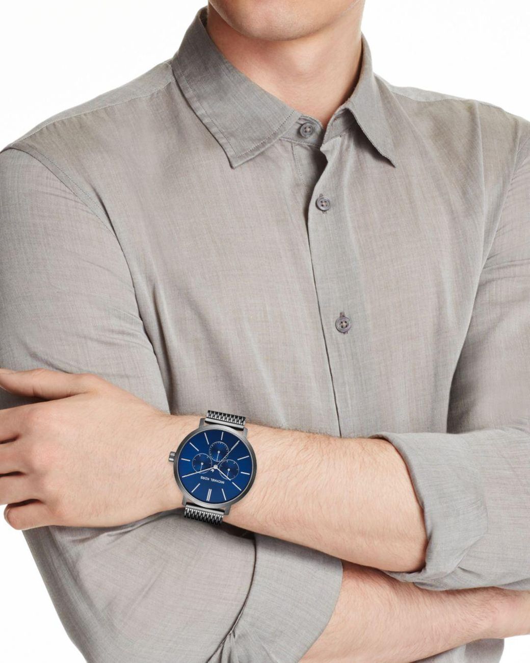 Michael Kors Blake Gunmetal Mesh Bracelet Watch for Men | Lyst