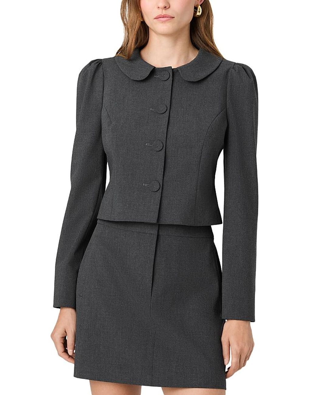 French Connection Gray Tavi Crosshatch Jacket