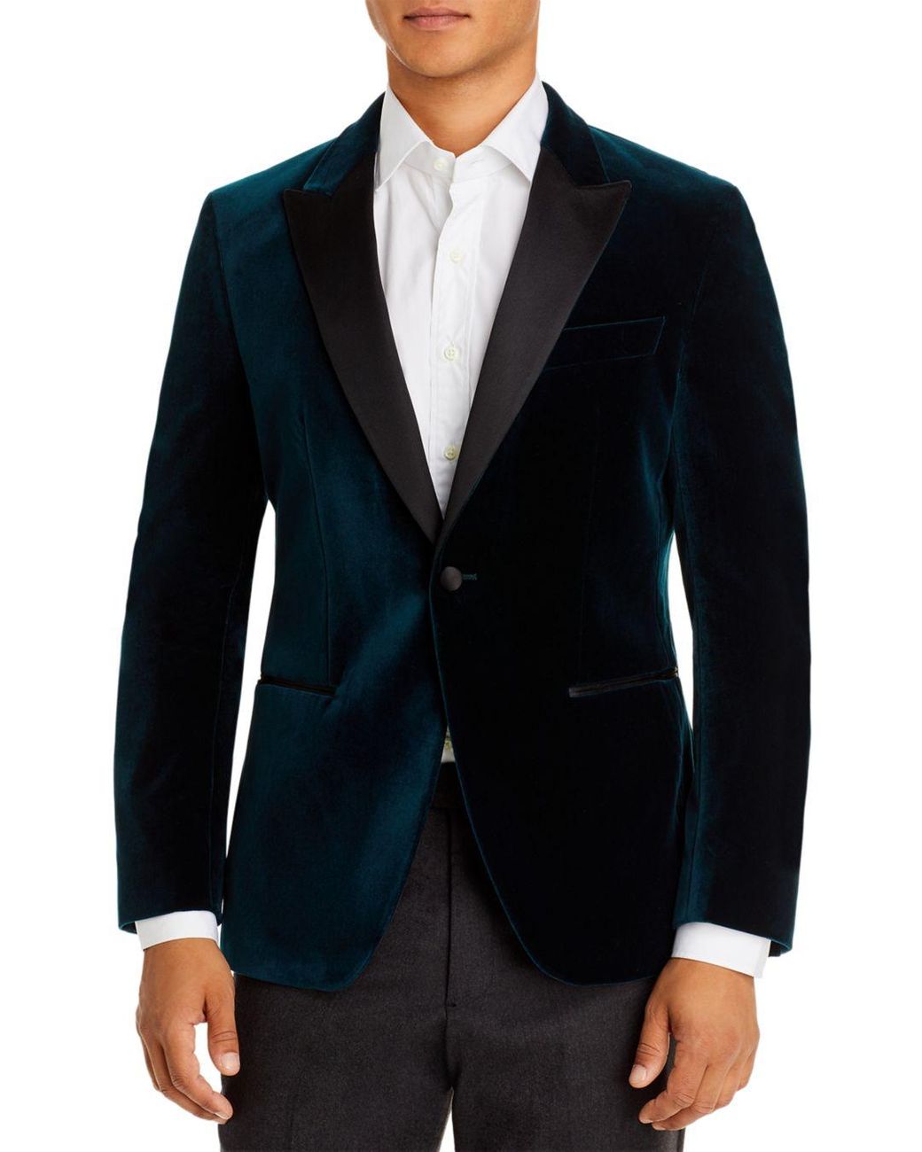 BOSS by HUGO BOSS Hutson Velvet Slim Fit Tuxedo Jacket in Blue for Men ...