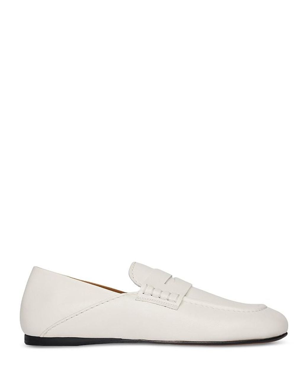 Sandro White Sailor Leather Loafer Flats