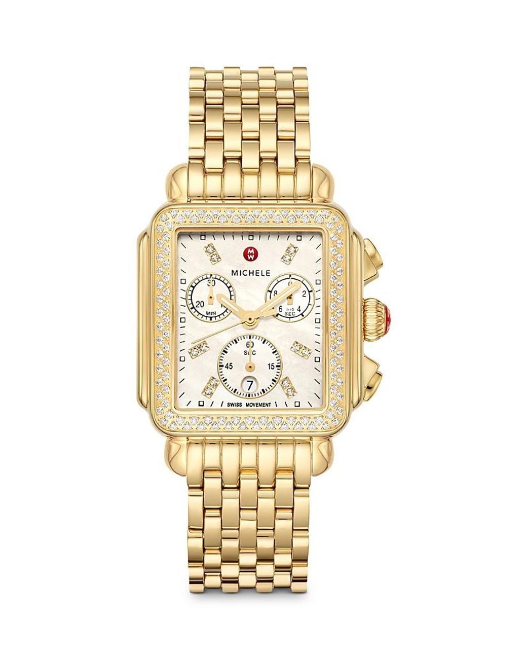 Michele Metallic Deco Chronograph, 33Mm