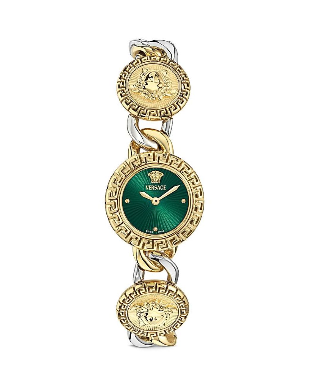 Versace Metallic La Greca Stud Icon Watch, 28Mm
