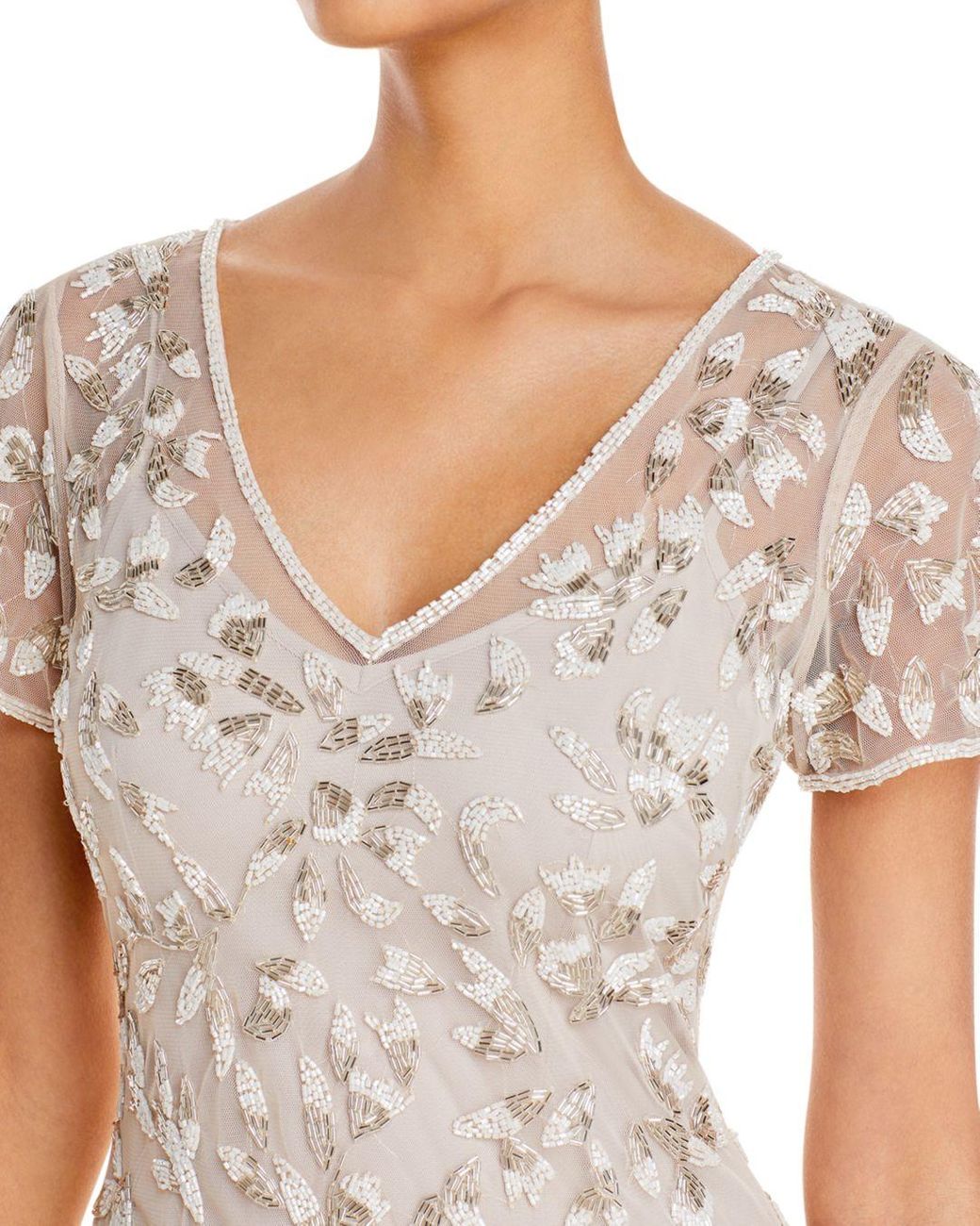 Adrianna Papell Beaded Godet Gown | Lyst