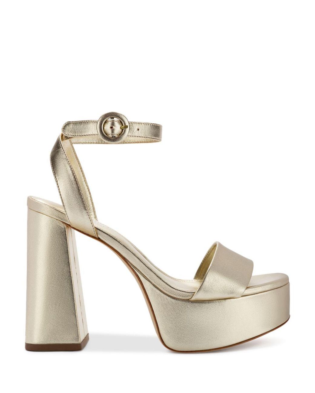 Larroude Dolly Ankle Strap Platform High Heel Sandals in Metallic Lyst