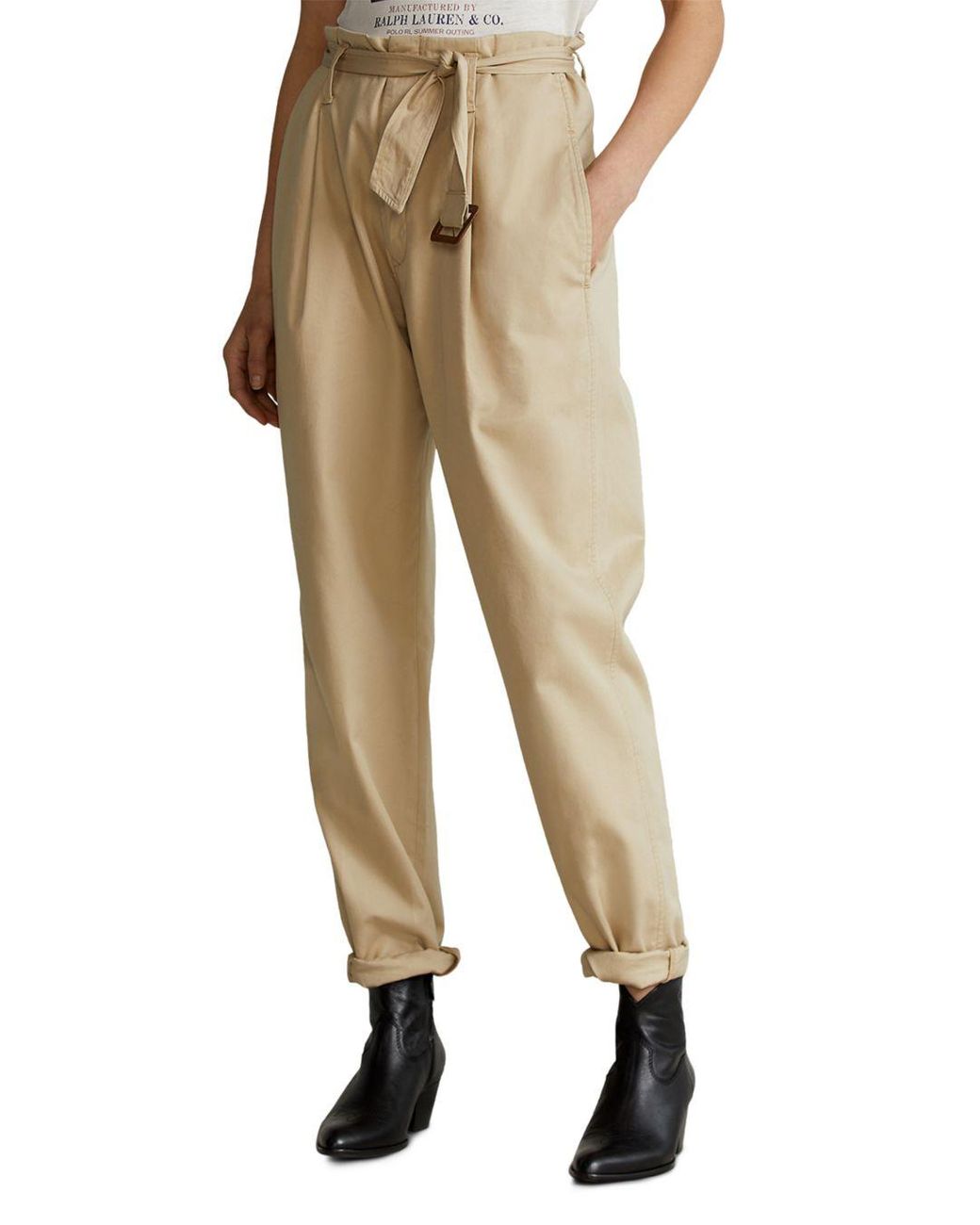 Ralph Lauren Polo Twill Belted Pants | Lyst