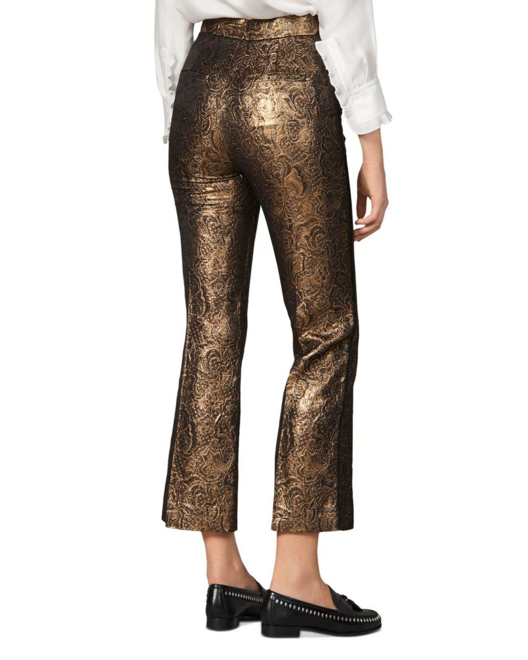 Sandro Synthetic Goldy Brocade Cropped 