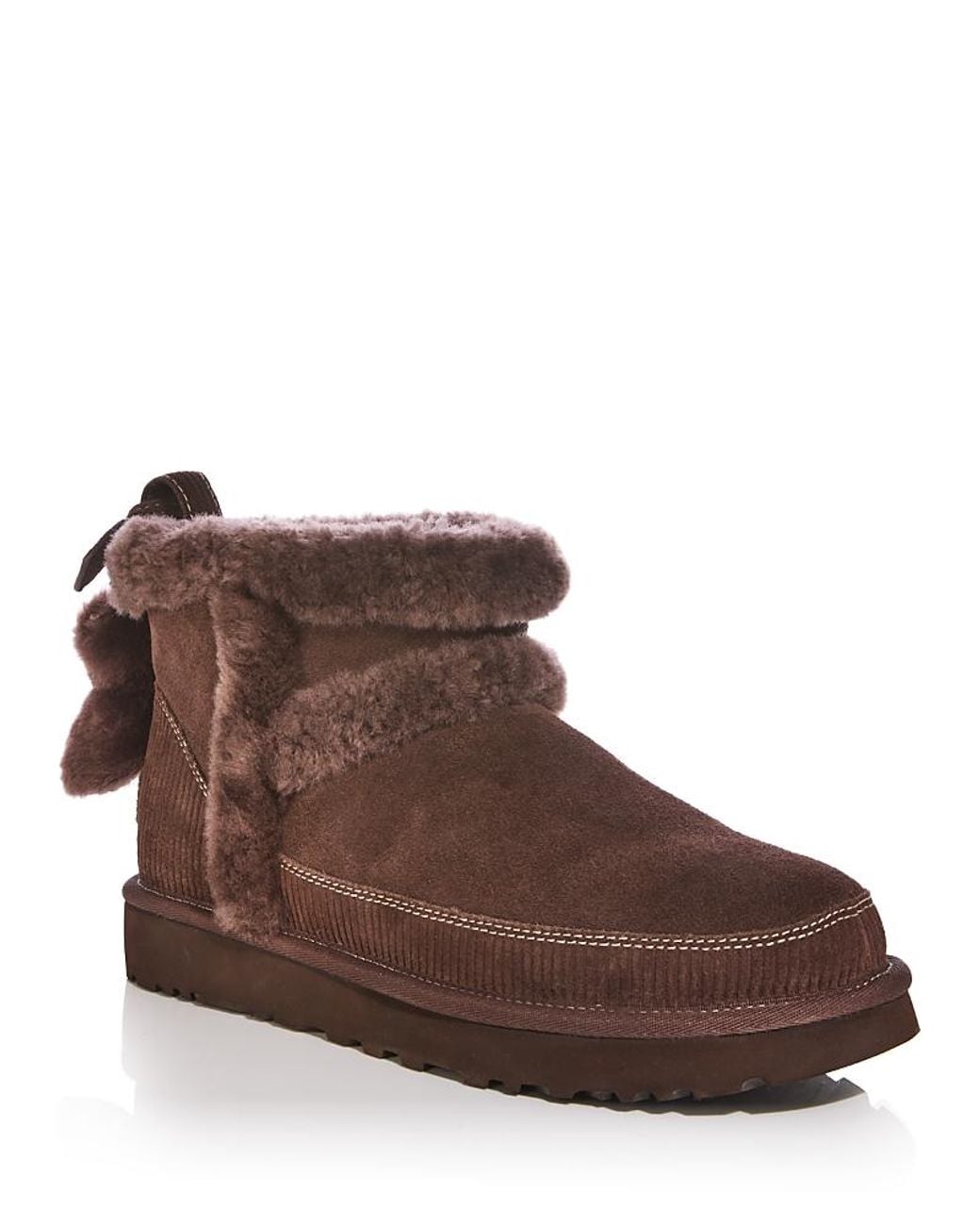 Ugg Brown Classic Mini Heritage Suede Shearling Lined Ankle Boots