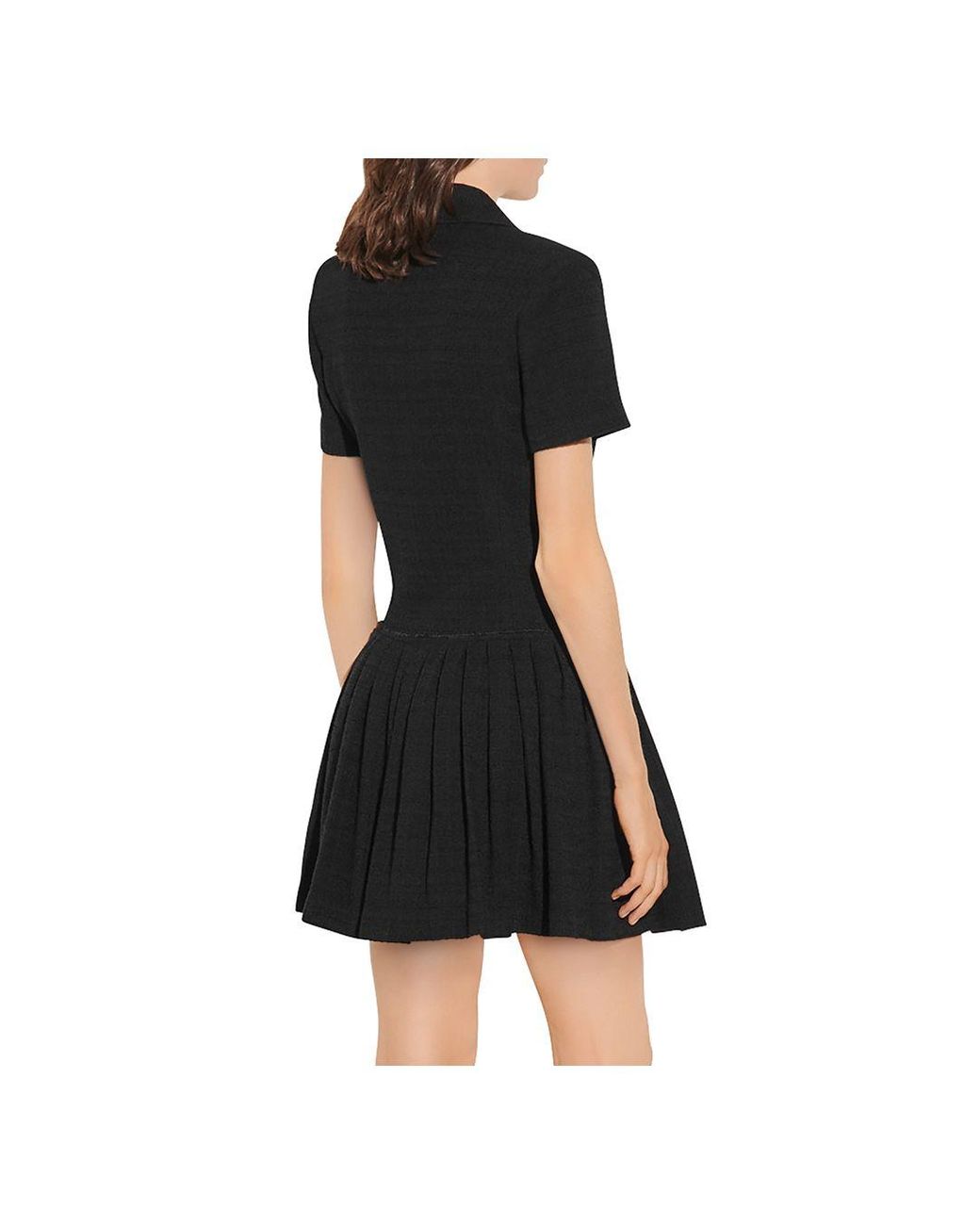 Sandro Rossa Tweed Dress in Black | Lyst