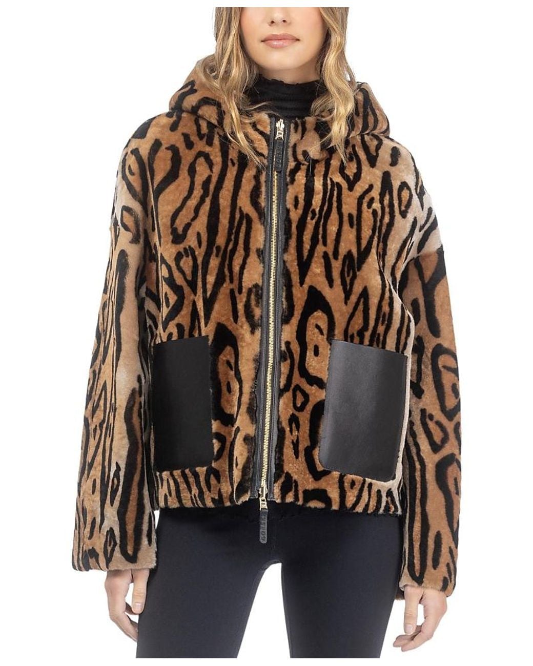 Gorski Brown Reversible Select Shearling Lamb Hooded Jacket