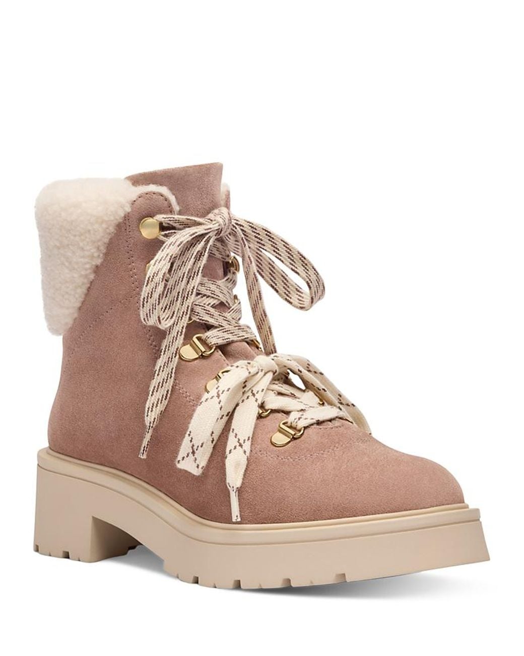 Stuart Weitzman Natural Ren Shearling Ankle Boots
