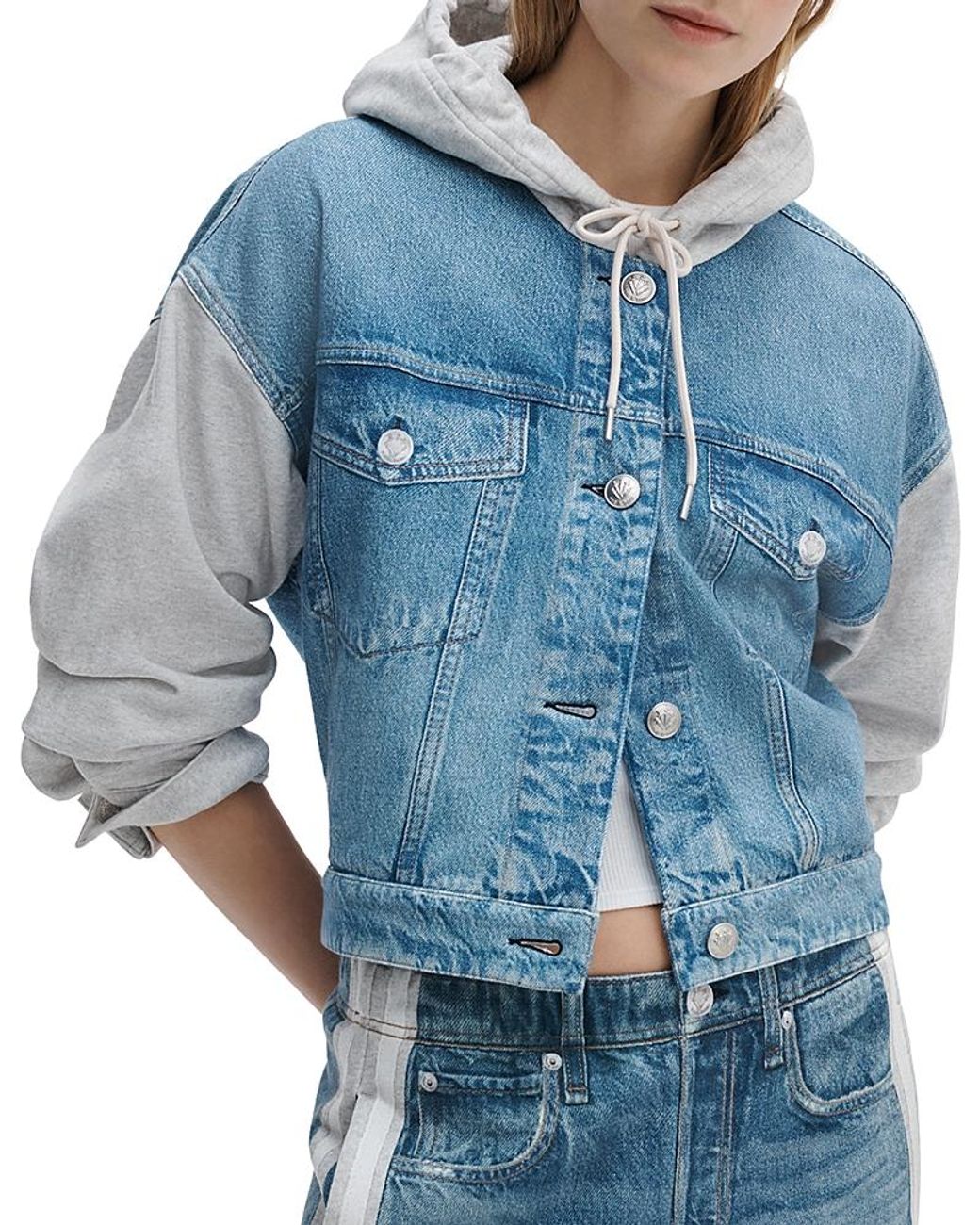Rag & Bone Blue Miramar Terry Mixed Media Jacket