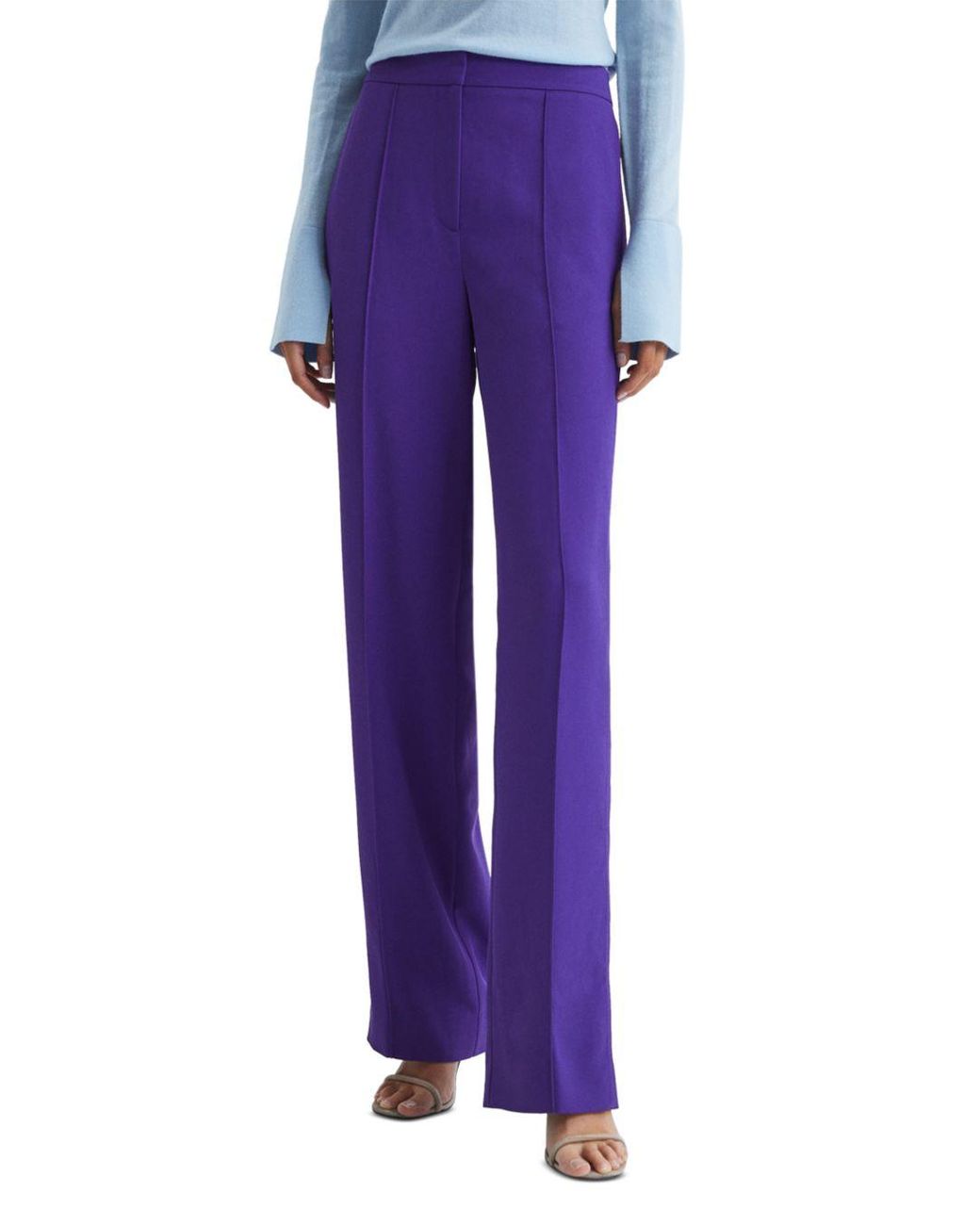 Reiss Aleah Wide Leg Pants in Purple | Lyst