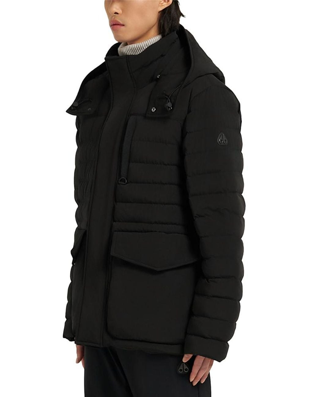 Moose Knuckles Black Greystone 3Q Down Jacket for men