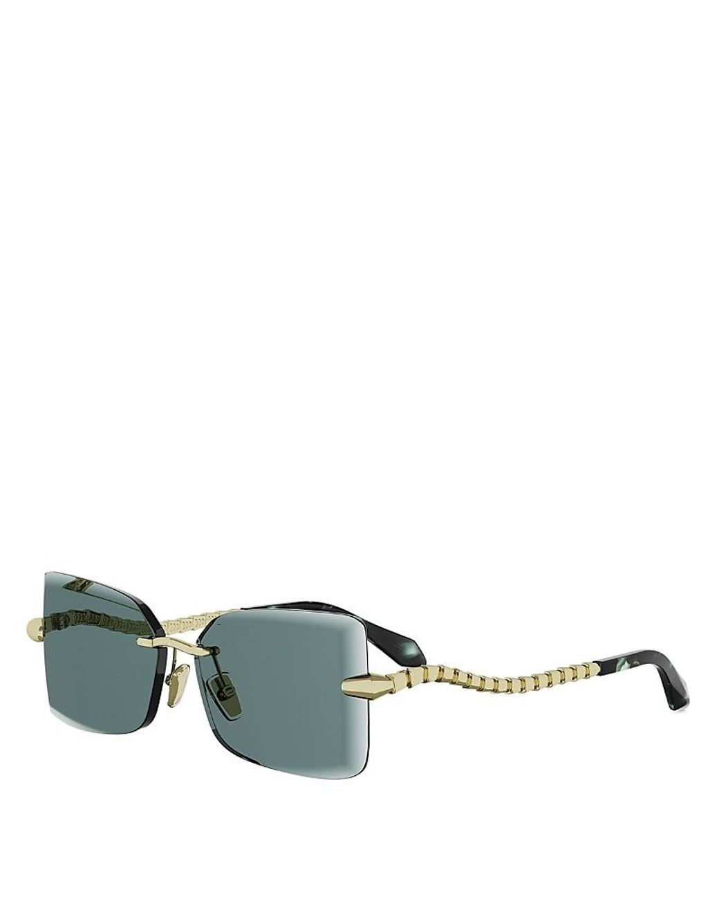 BVLGARI Green Serpenti Viper Rectangular Sunglasses, 59Mm