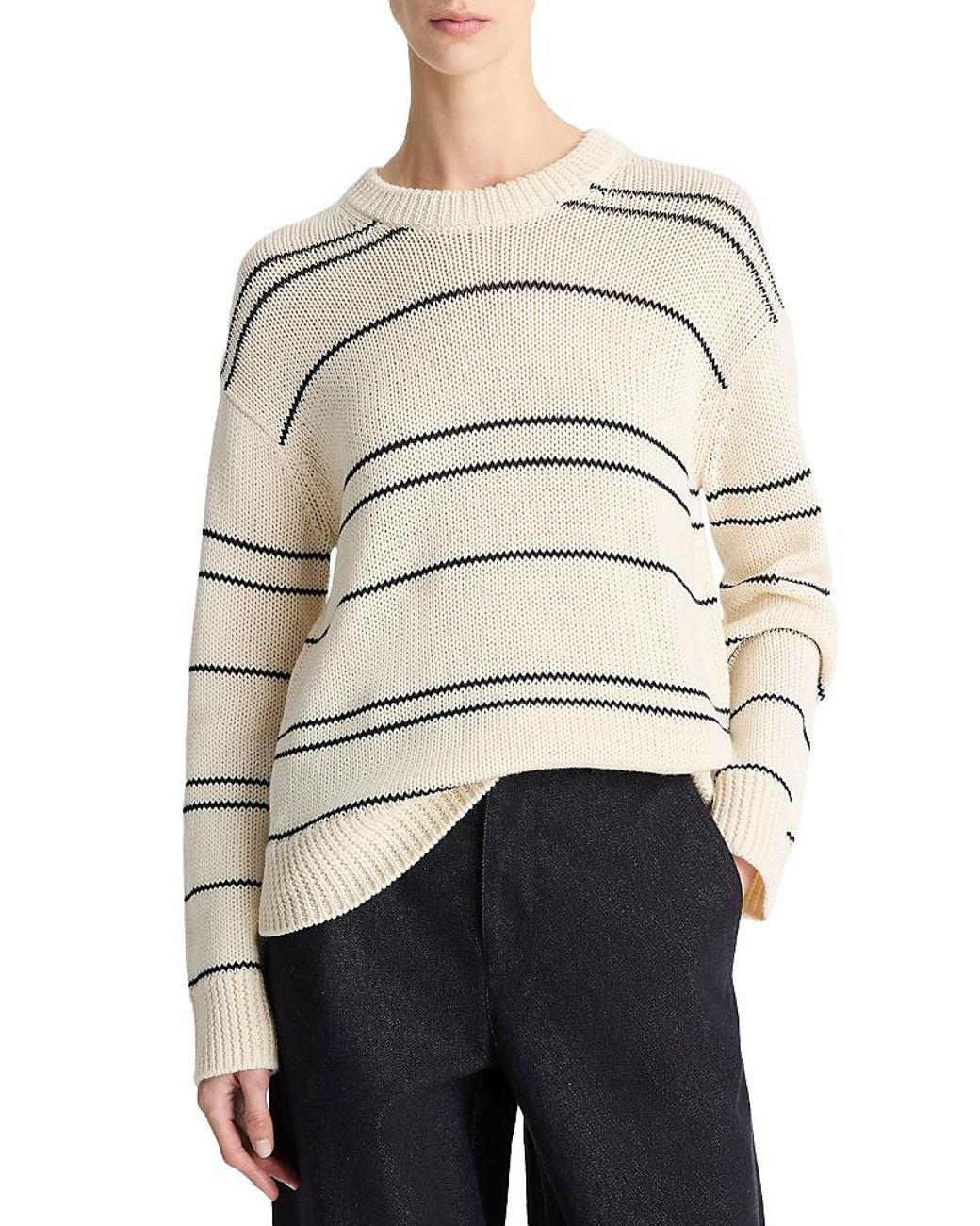 Vince Striped Sweater in Natural Lyst UK
