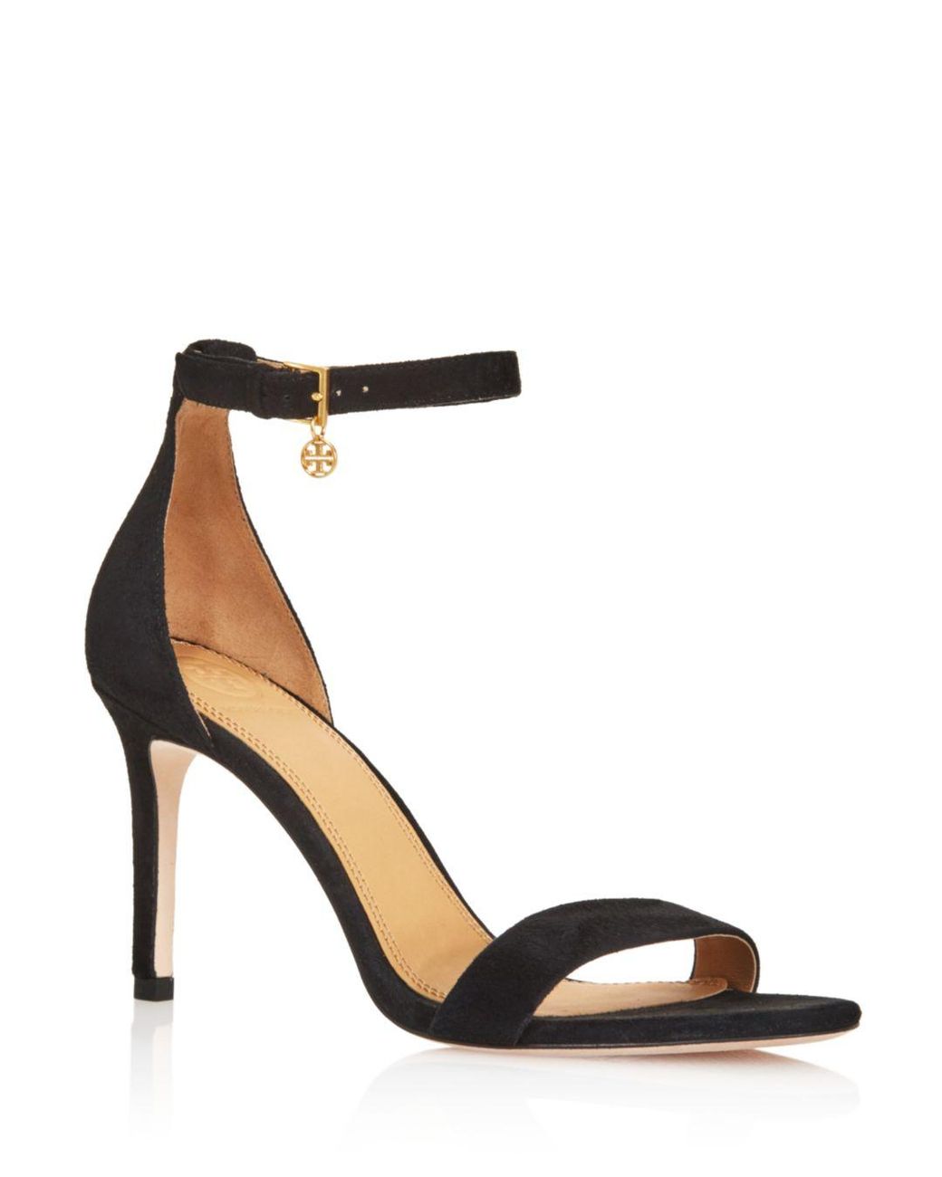 Tory Burch Women's Ellie Suede Ankle Strap High - Heel Sandals in Black |  Lyst