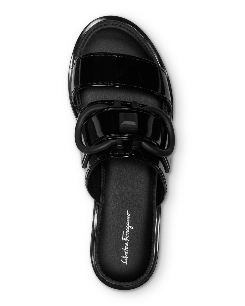 taryn logo slide sandal