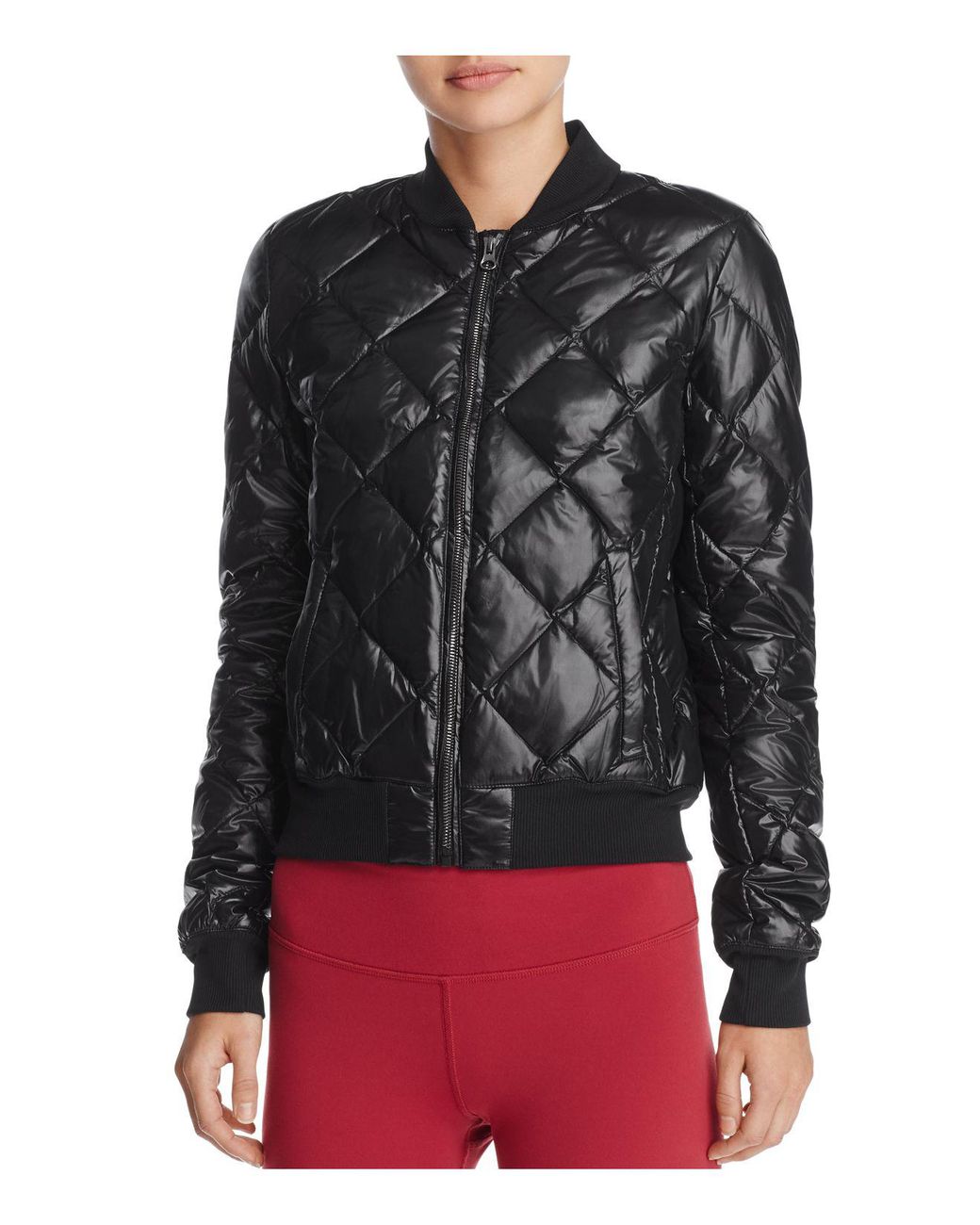Alo Yoga Idol Quilted Bomber Jacket in Black Lyst