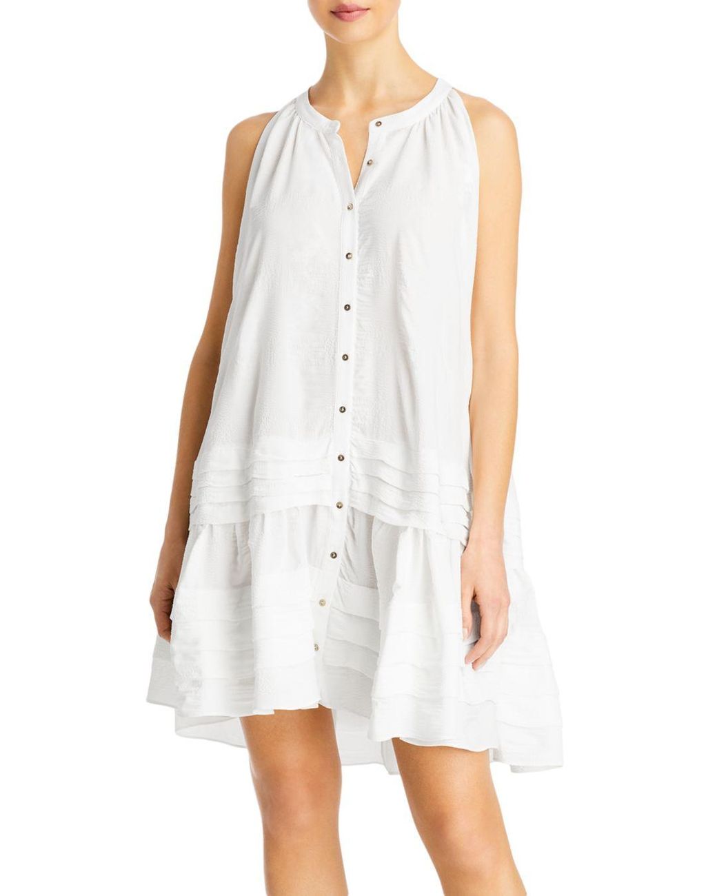 Ramy Brook Synthetic Yucca Front Button Dress in Ivory (White) | Lyst