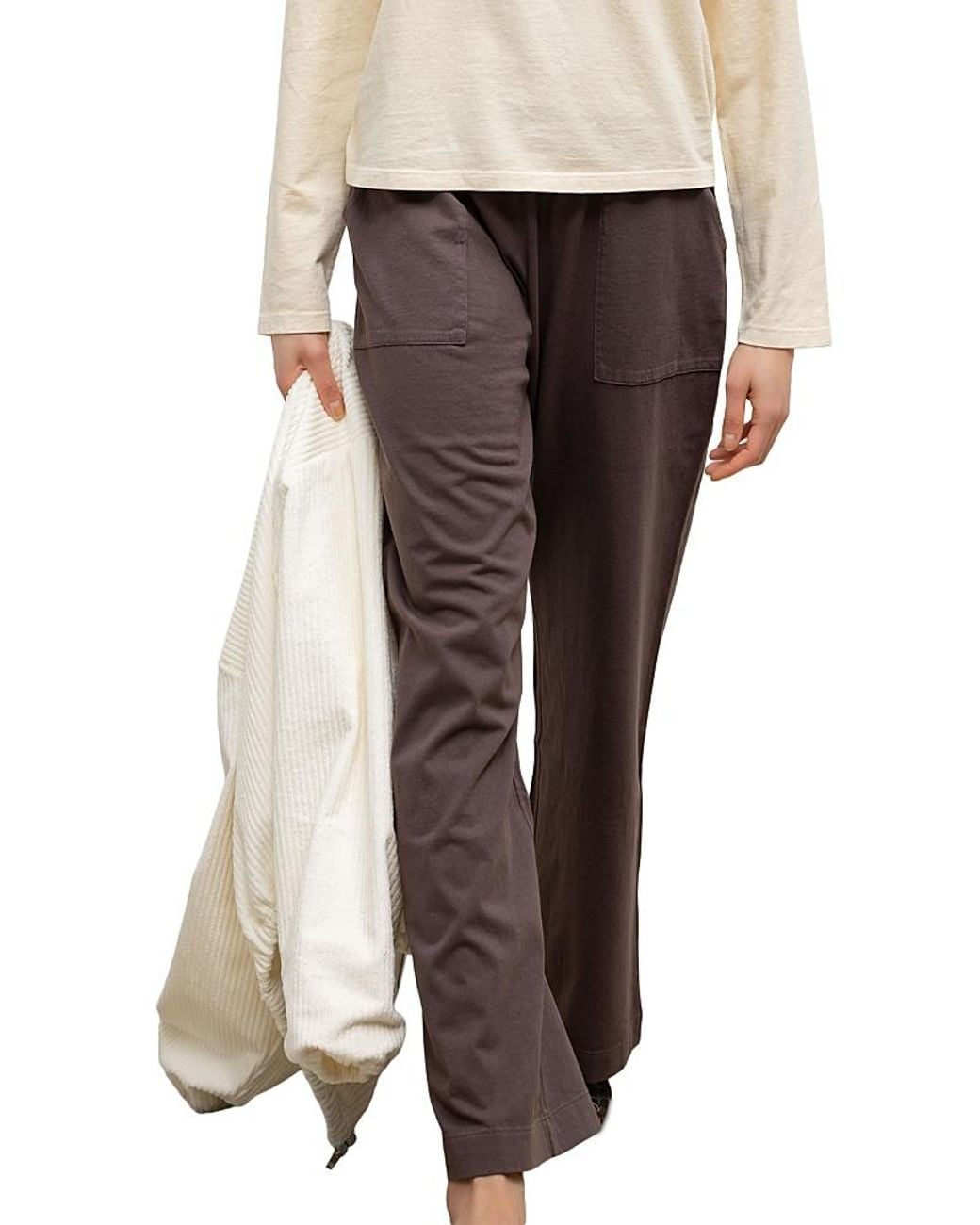 Leset Gray Margo Cotton Patch Pockets Pants
