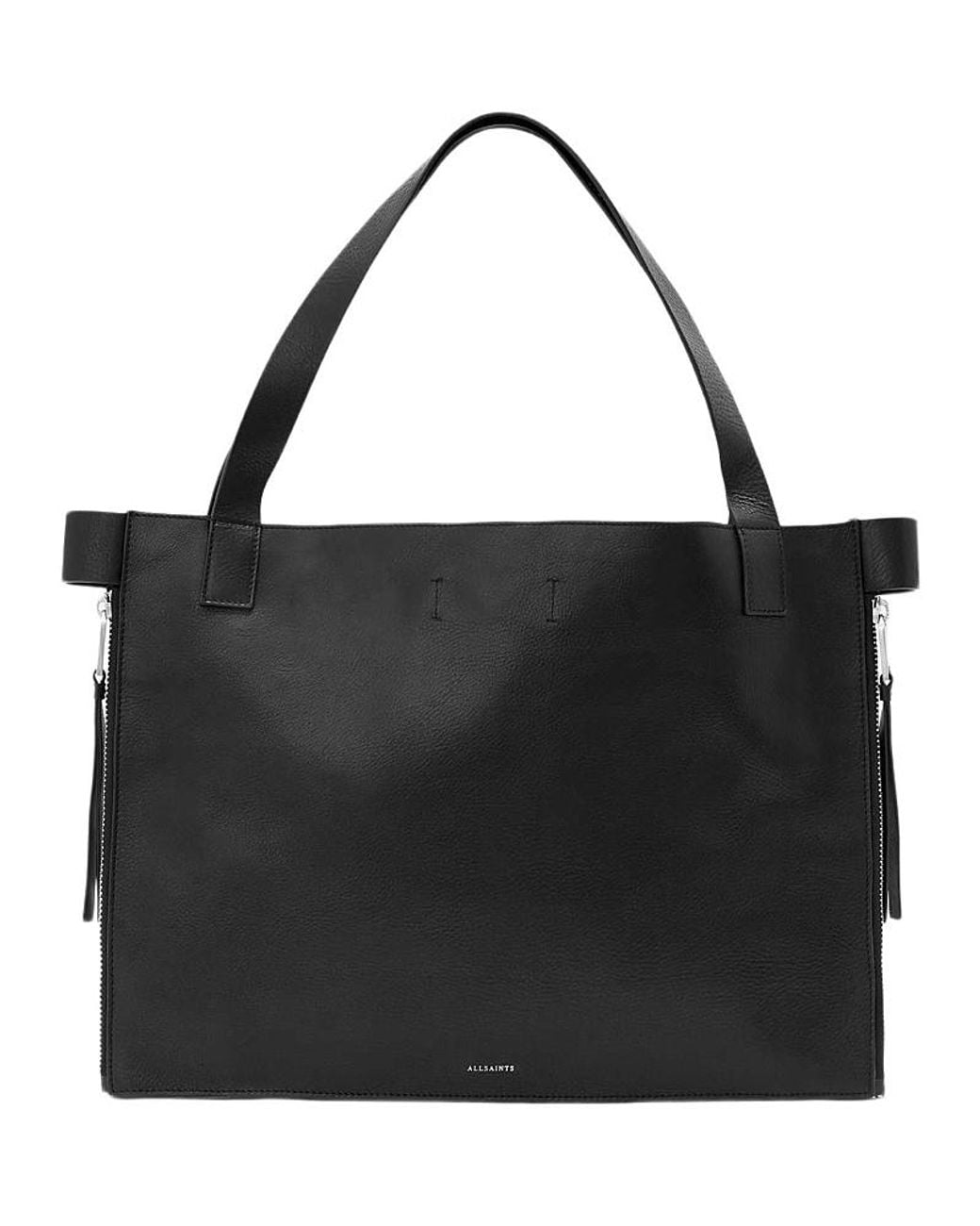 AllSaints Black Marlo Leather Tote