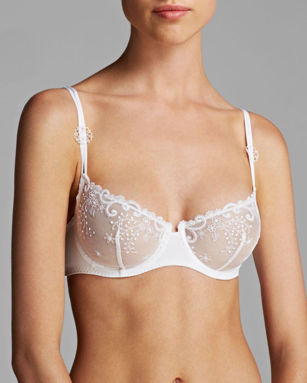 Simone Perele Lace Simone Pérèle Délice Demi Cup Unlined Underwire Bra in White Lyst
