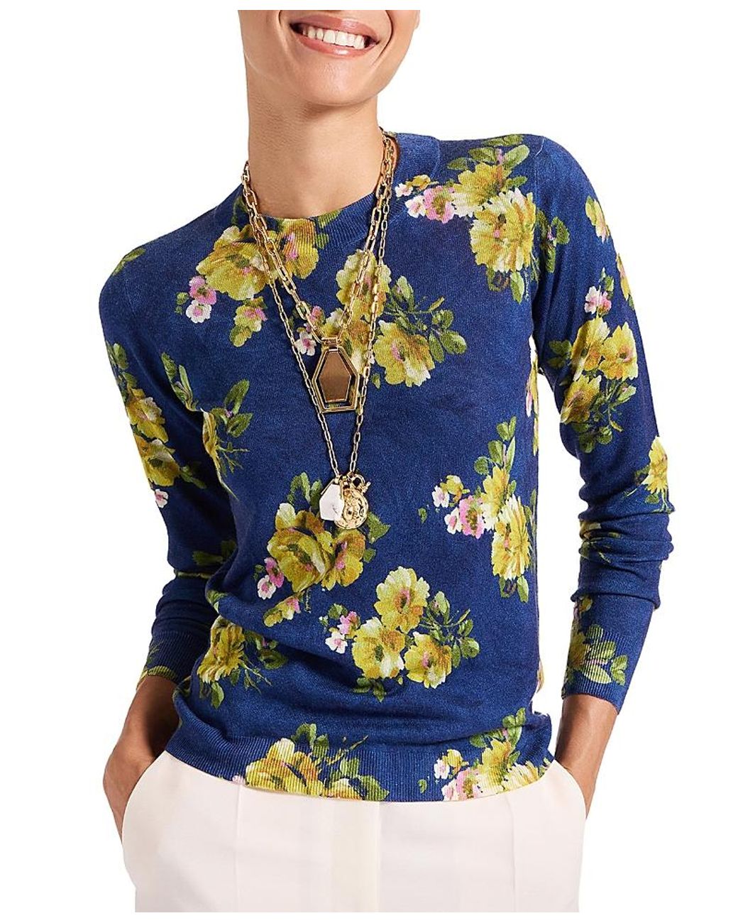 LaDoubleJ Blue Silky Crew Neck
